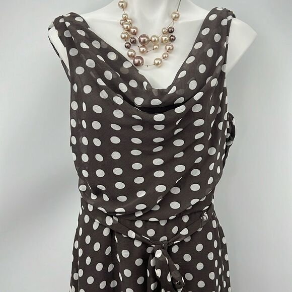 Robert Louis polka dot cowl neckline midi dress - Picture 1 of 9